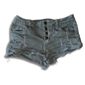 Angel Kiss Camo Green Jean Shorts 5